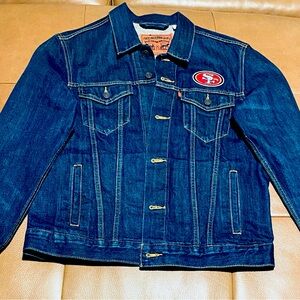 Men's Levi's Blue San Francisco 49ers Sports Denim Trucker Jacket